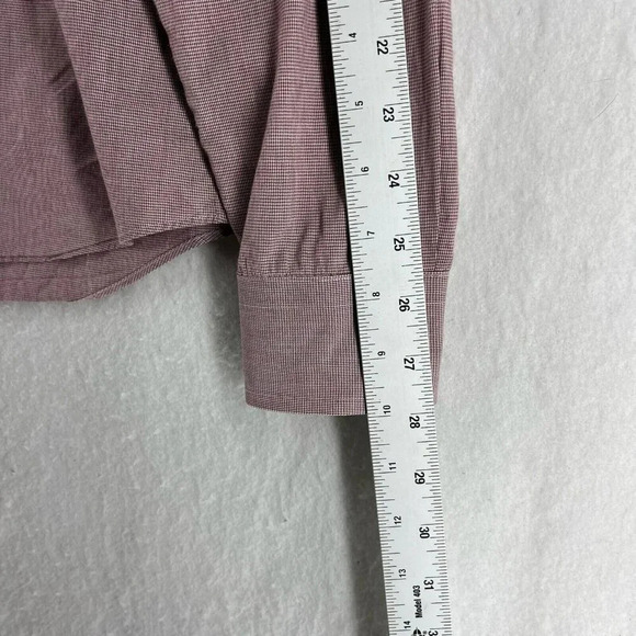 Trumaker Bobby Button Up Shirt Men Sz XL Red Micro Houndstooth Bobby Long Sleeve - Picture 4 of 13